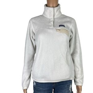 Patagonia White Synchilla Re Tool Fleece Pullover Sweater Small